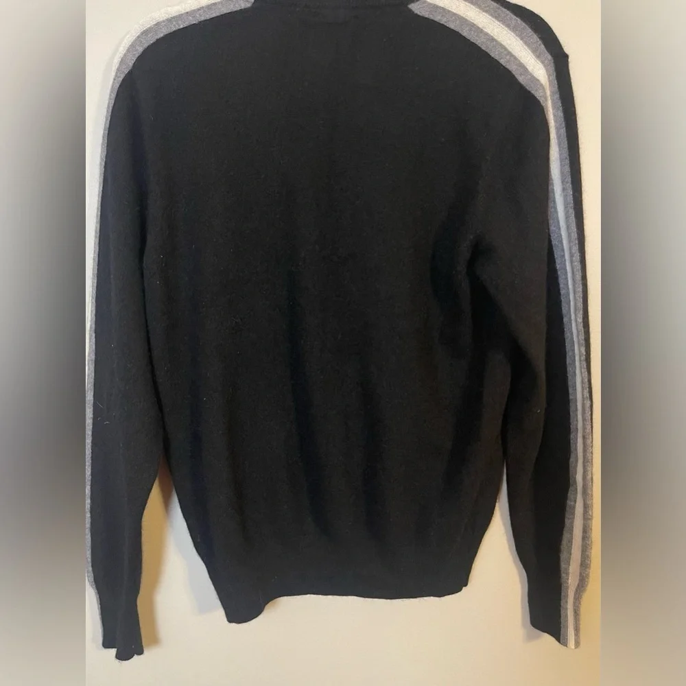 Magaschoni Men's Classic Black Crewneck 100% Cashmere